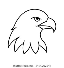 Eagle head line art icon illustration