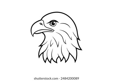 Eagle head line art Silhouette vector