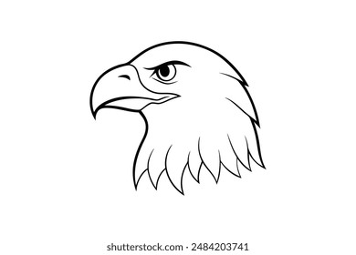 Eagle head line art vector with white background