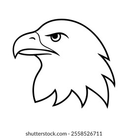 Eagle Head Line Art vector Illustration - Outline Drawing art