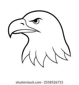 Eagle Head Line Art vector Illustration - Outline Drawing art