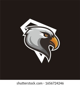 Logotipo de cabeza de águila con fondo abstracto, adecuado para logotipos de equipos deportivos