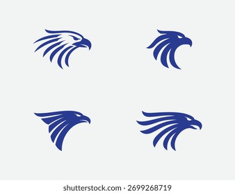Ilustración de diseño abstracto de logotipo de cabeza de águila