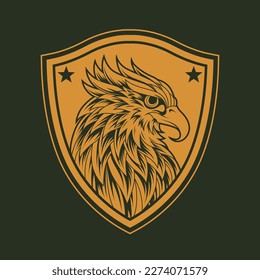 Eagle head logo badge vector