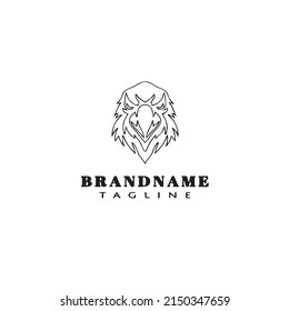 eagle head logo cartoon icon design template black modern isolated vector illustration