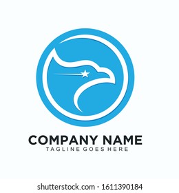 Eagle head logo with circle design concept