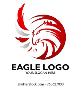 Eagle head logo circle for news anchor reporter or finance department
