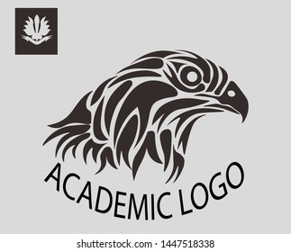Eagle head LOGO for companies, schools, universities, communities and government institutions. the concept of beautiful bird tattoo