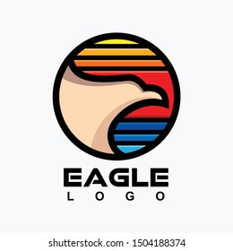 Eagle head logo concept, simple design vector