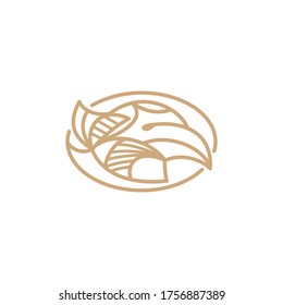 Eagle Head Logo Design - Abstract Line Art / Monoline Logo Vector Illustration. Eps 10.