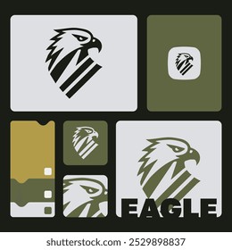 Eagle head logo design. Abstract wild animal emblem, Modern eagle silhouette logo. Vector illustration template, Wild animal logo