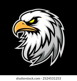 Eagle Head Logo Design Esports Sport Team .Ilustração vetorial