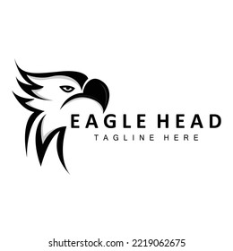 Adler Head Logo Design, Fliegender Feather Animal Wings Vektorgrafik, Illustration des Produktmarkenbildes