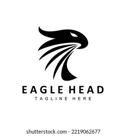 Eagle Head Logo Design, Flying Feather Animal Wings Vector, Product Brand Icon Illustration