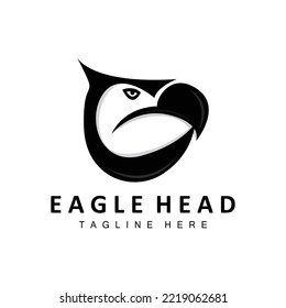 Diseño del logotipo de la cabeza del águila, Vector de alas de animales de plumas volantes, Ilustración del icono de la marca del producto