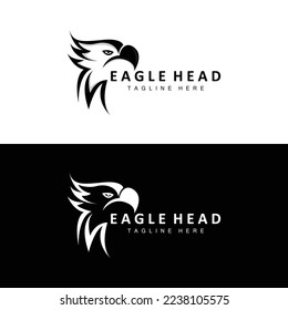 Diseño del logotipo de la cabeza del águila, Vector de alas de animales de plumas volantes, Ilustración del icono de la marca del producto