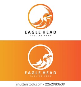 Adler Head Logo Design, Fliegender Feather Animal Wings Vektorgrafik, Illustration des Produktmarkenbildes
