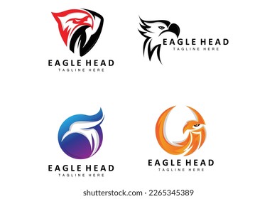 Eagle Head Logo Design, Flying Feather Animal Wings Vector, Product Brand Icon Illustration