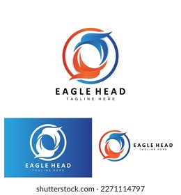 Eagle Head Logo Design, Flying Feather Animal Wings Vector, Product Brand Icon Illustration