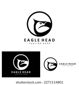 Adler Head Logo Design, Fliegender Feather Animal Wings Vektorgrafik, Illustration des Produktmarkenbildes