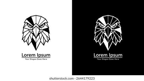 Eagle head logo design with modern geometric style
