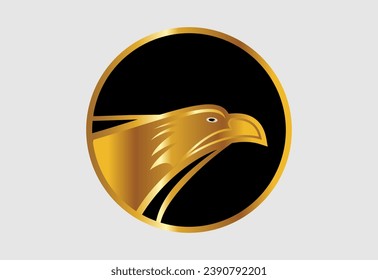 Eagle, eagle head logo design pro vector with golden and black color