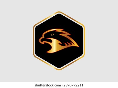 Eagle, eagle head logo design pro vector with golden and black color