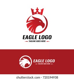 Eagle head logo design template. eagle king logo. Vector illustration