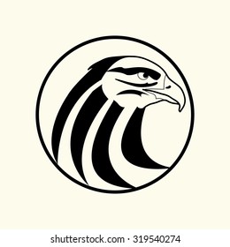 Eagle head logo emblem, vector