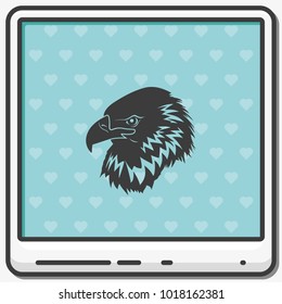 Eagle head logo flat vector icon.