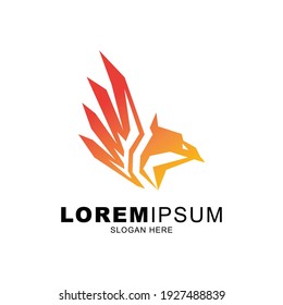 eagle head logo with gradient color from the side_ good use for tattoo_logo_army style and icon