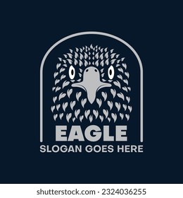eagle head logo graphic design in vintage style. suitable for t-shirt design, brand identity, etc. vector illustration