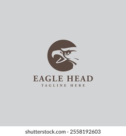 eagle head logo Icon and monogram design with vector template
