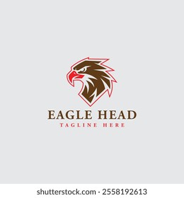 eagle head logo Icon and monogram design with vector template
