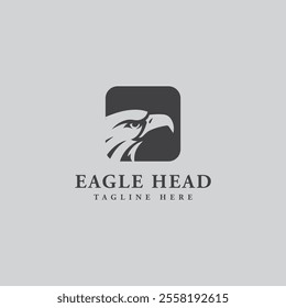 eagle head logo Icon and monogram design with vector template
