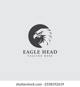 eagle head logo Icon and monogram design with vector template
