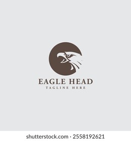 eagle head logo Icon and monogram design with vector template
