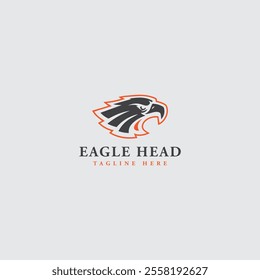 eagle head logo Icon and monogram design with vector template
