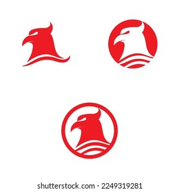 eagle head logo icon vector illustration template design