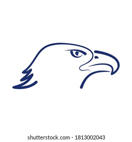 eagle head logo illustration, good for mascot delivery or logistic logo industry, flat color style with blue.