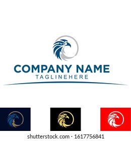 The eagle head logo illustration is a simple, elegant and creative style
