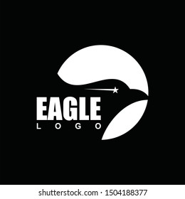 Eagle head logo isolated on black background