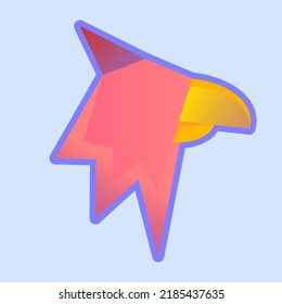 eagle head logo isolated on purple background. faceless eagle head illustration