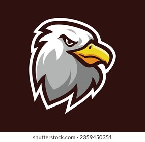 Eagle head logo mascot. for logo sport, esports, gaming, t-shirt. graphic vector illustration.