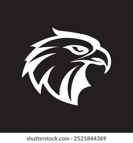 Eagle Head logo minimalist template with abstract geometric line art icon logogram concept