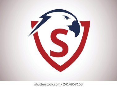 Eagle head Logo With S Letter unique concept. Creative Eagle head vector illustration.