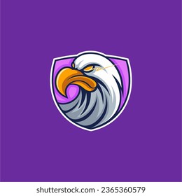Eagle head logo with shield