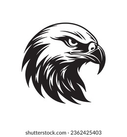 Eagle head logo silhouette vector 