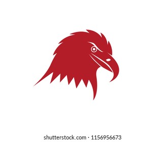 Eagle head logo and symbols vector red