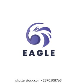Eagle head logo template. Bird, falcon or hawk head badge emblem vector